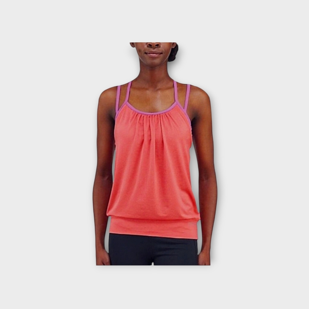 Merrell Deveau Thelon Striped Active Athleisure Tank Top Built-In Sports Bra XL